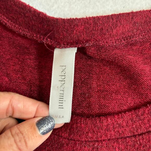 PEPPERMINT Brand Womens Burgundy Sweater Dress Size Large Rayon Spandex Blend LS - Picture 5 of 7